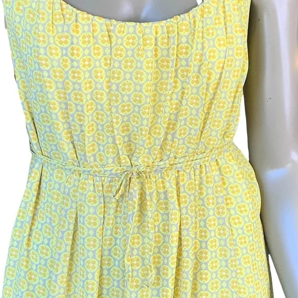 Cato Sleeveless Chiffon Full Length Maxi Sun Dress Women Size L Yellow Pleats - Picture 8 of 16